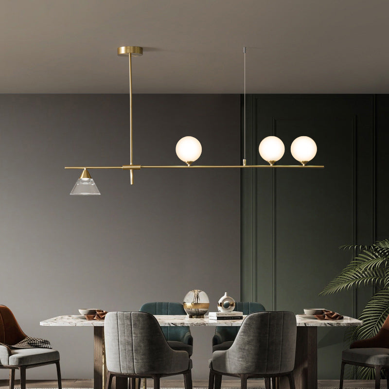 Glass Globe Island Pendant Lighting Modern Multiple-Light Island Light Fixtures