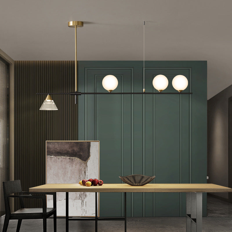 Glass Globe Island Pendant Lighting Modern Multiple-Light Island Light Fixtures