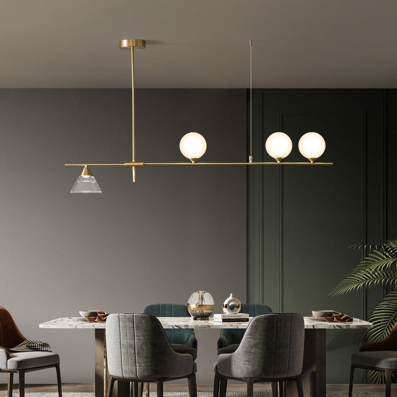 Glass Globe Island Pendant Lighting Modern Multiple-Light Island Light Fixtures