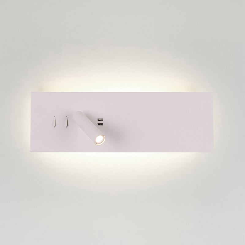 Modern Style Rectangle Shape Wall Sconce Metal 2 Lights Sconces for Bedroom