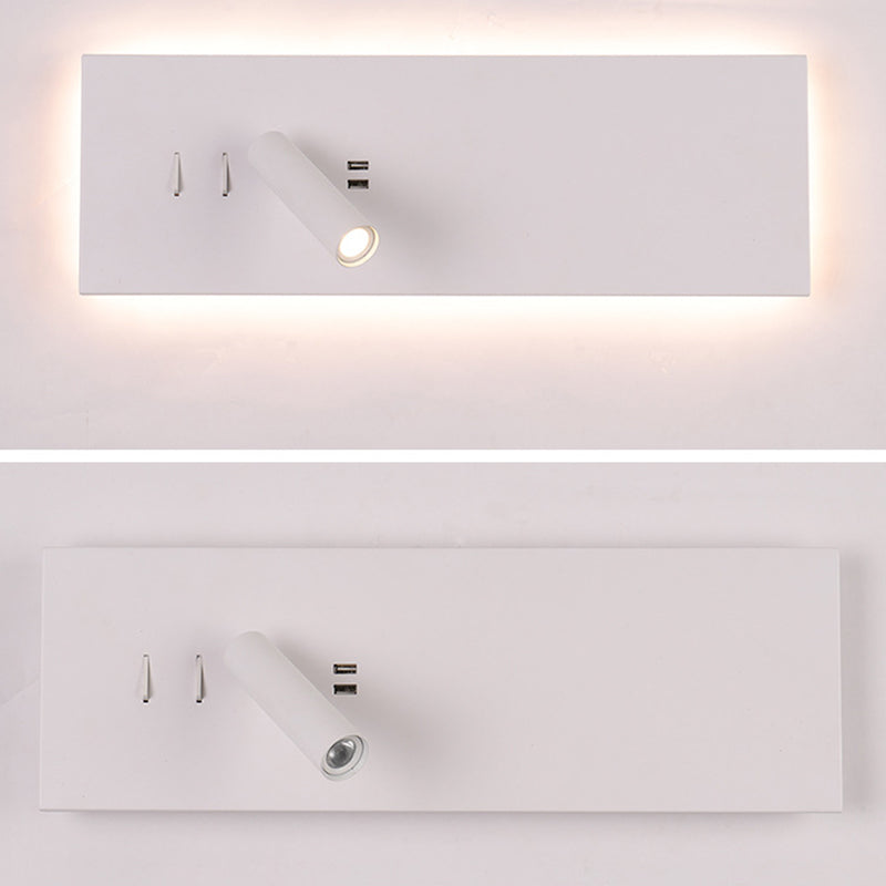 Modern Style Rectangle Shape Wall Sconce Metal 2 Lights Sconces for Bedroom