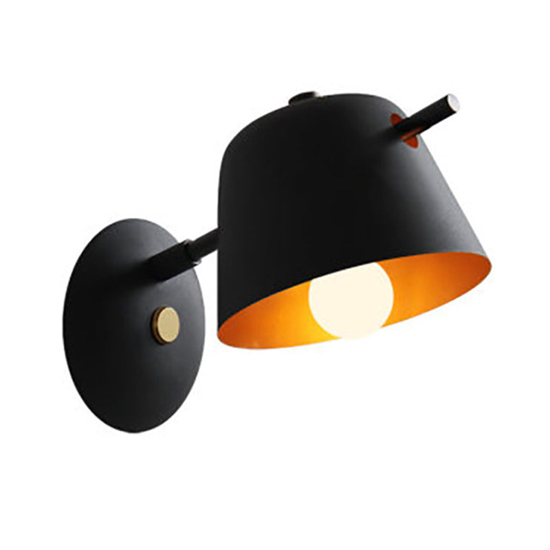 1-Light Wall Lamp Macaron Style Wall Mount Lamp with Metal for Living Room