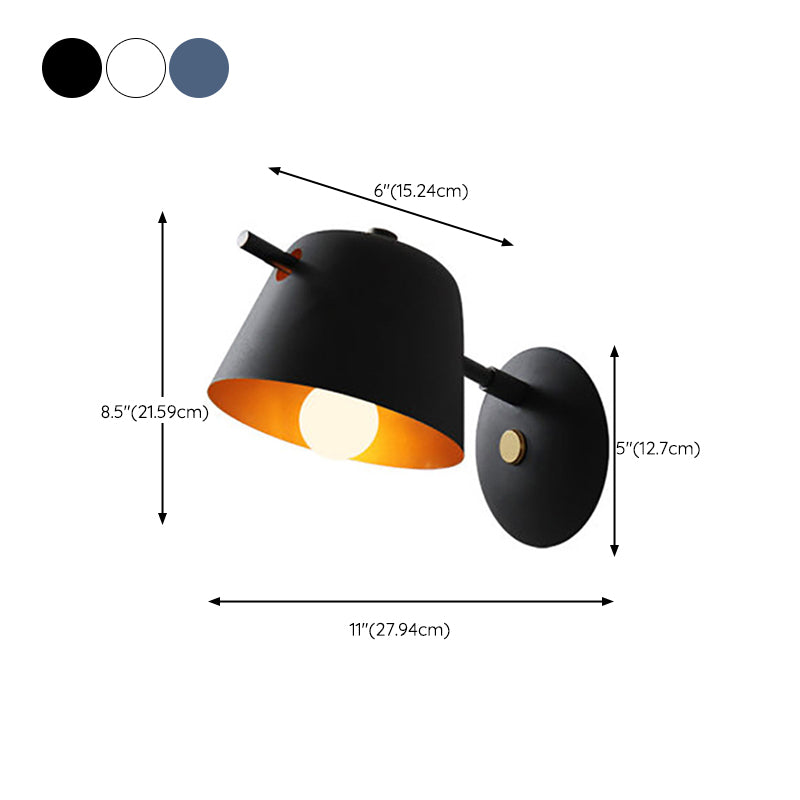 1-Light Wall Lamp Macaron Style Wall Mount Lamp with Metal for Living Room