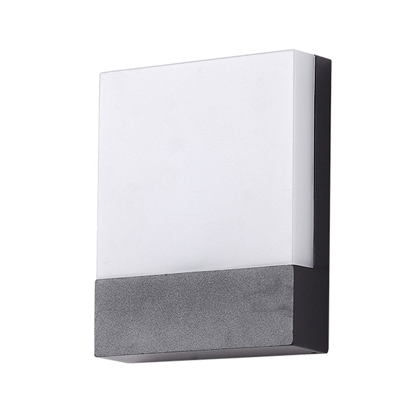 Square LED Wall Lamp Modern Black Wall Mount Lamp with Acrylic Shade for Garden