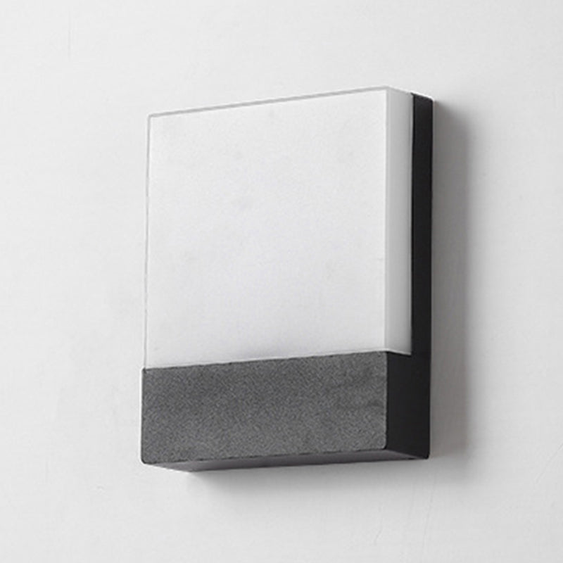 Square LED Wall Lamp Modern Black Wall Mount Lamp with Acrylic Shade for Garden
