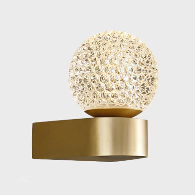 Metal Globe Sconce Light Modern 1-Light Sconce Light Fixture for Bedroom