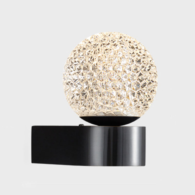 Metal Globe Sconce Light Modern 1-Light Sconce Light Fixture for Bedroom