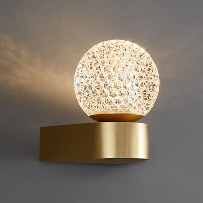 Metal Globe Sconce Light Modern 1-Light Sconce Light Fixture for Bedroom