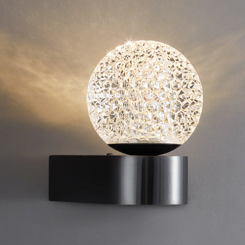 Metal Globe Sconce Light Modern 1-Light Sconce Light Fixture for Bedroom