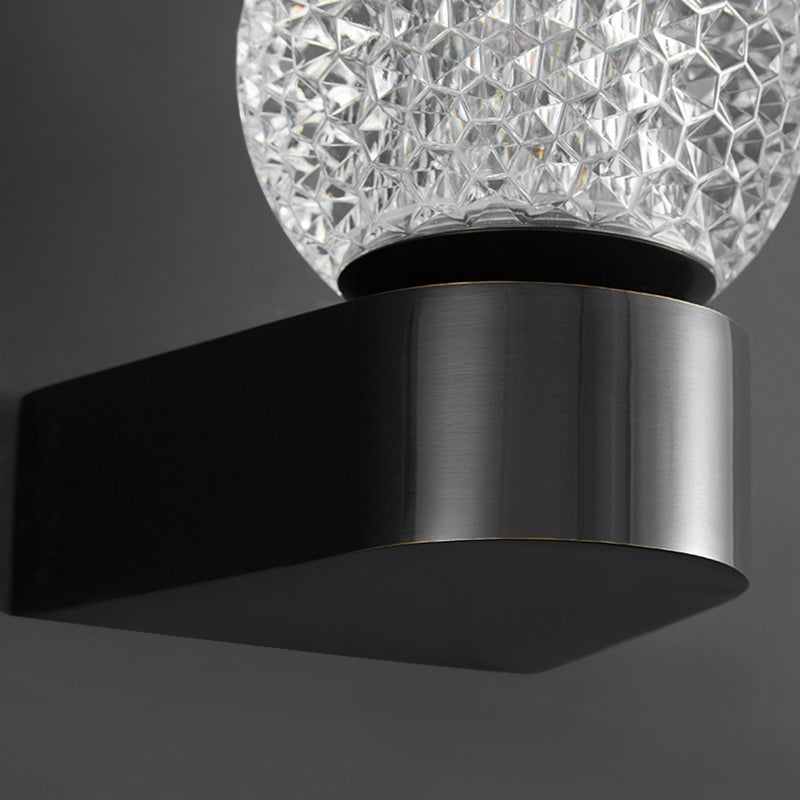 Metal Globe Sconce Light Modern 1-Light Sconce Light Fixture for Bedroom