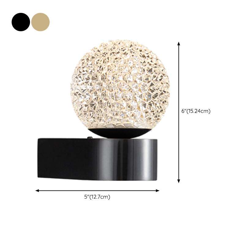 Metal Globe Sconce Light Modern 1-Light Sconce Light Fixture for Bedroom