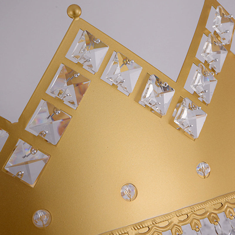 Crown 2 - Light Wall Light Iron and Crystal Post Modern Wall Fixture in Gold