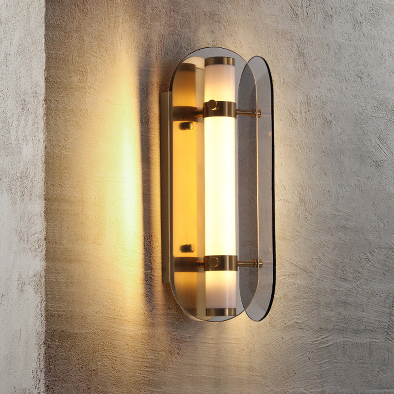 Modern LED Wall Lamp 1-Light Wall Mount Lamp with Glass Shade for Bedroom