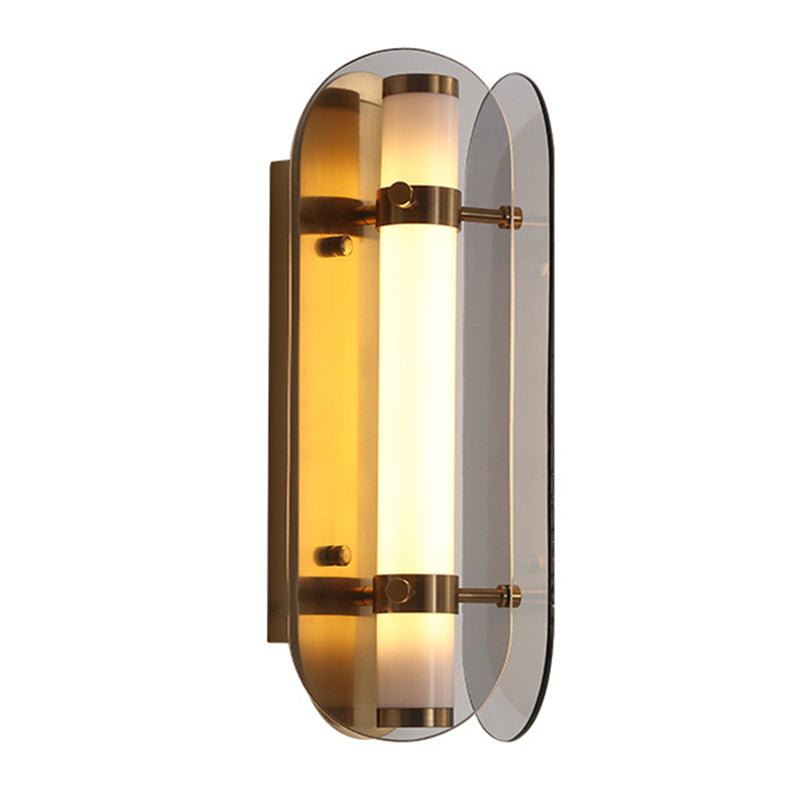 Modern LED Wall Lamp 1-Light Wall Mount Lamp with Glass Shade for Bedroom