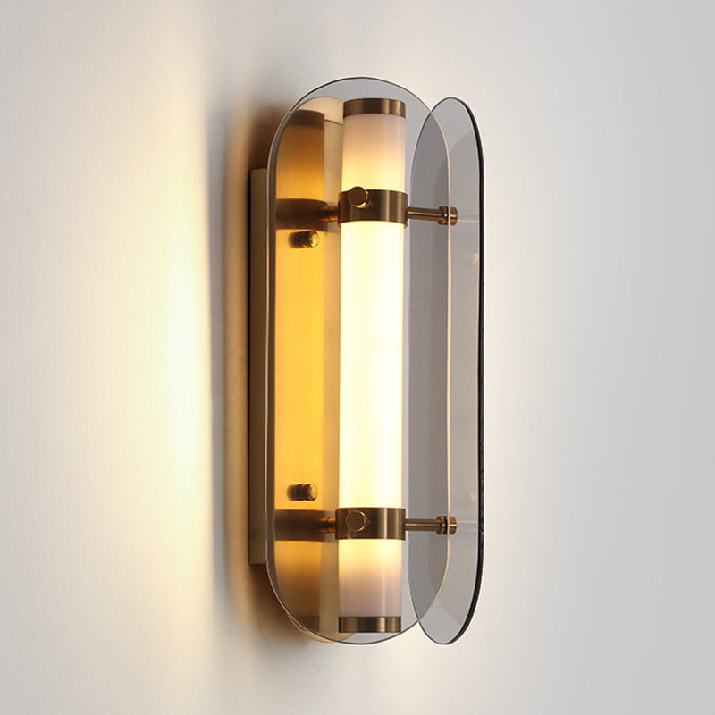 Modern LED Wall Lamp 1-Light Wall Mount Lamp with Glass Shade for Bedroom