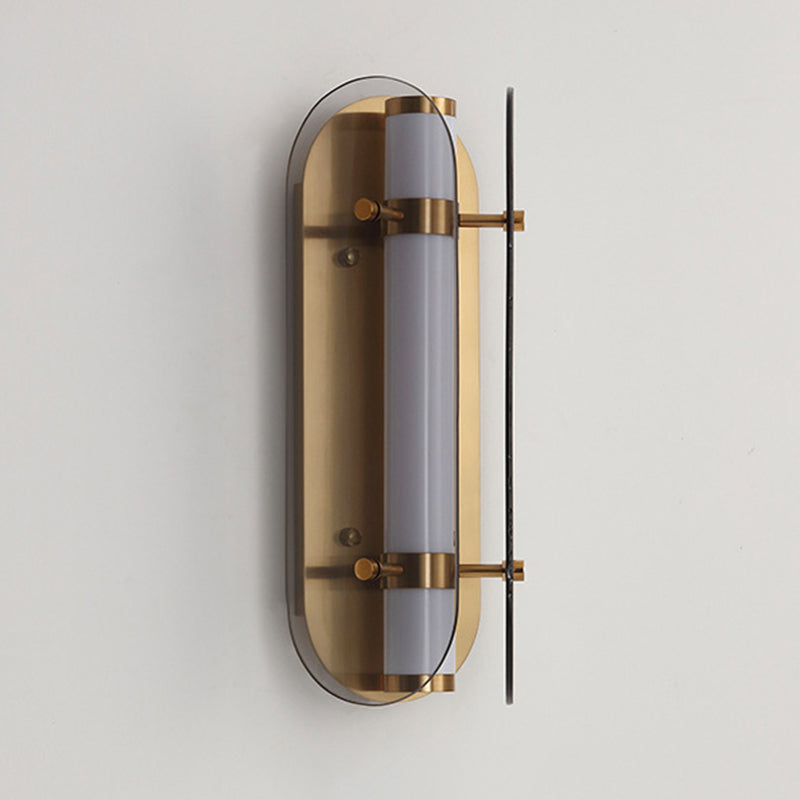 Modern LED Wall Lamp 1-Light Wall Mount Lamp with Glass Shade for Bedroom