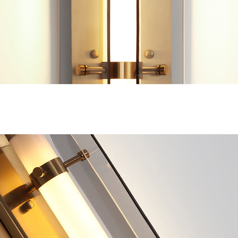 Modern LED Wall Lamp 1-Light Wall Mount Lamp with Glass Shade for Bedroom