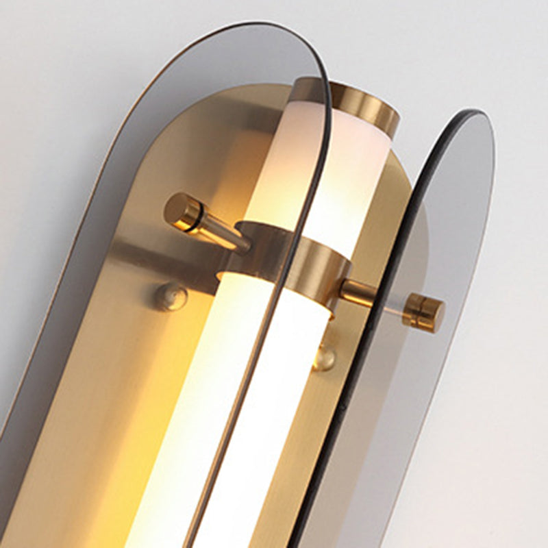 Modern LED Wall Lamp 1-Light Wall Mount Lamp with Glass Shade for Bedroom