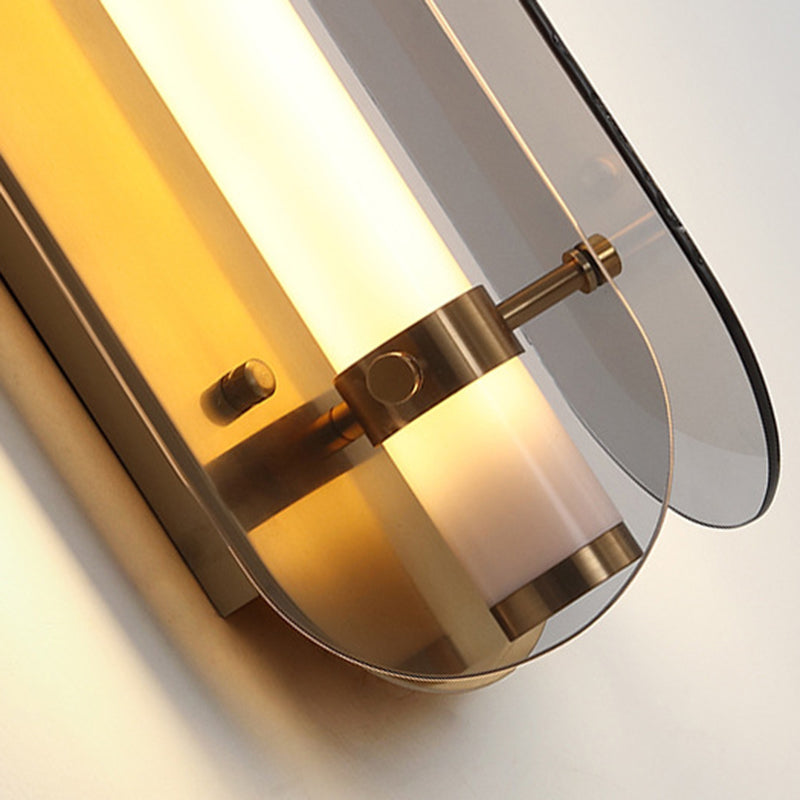 Modern LED Wall Lamp 1-Light Wall Mount Lamp with Glass Shade for Bedroom