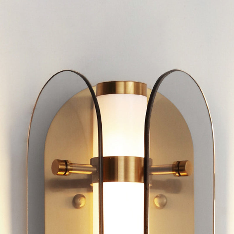 Modern LED Wall Lamp 1-Light Wall Mount Lamp with Glass Shade for Bedroom