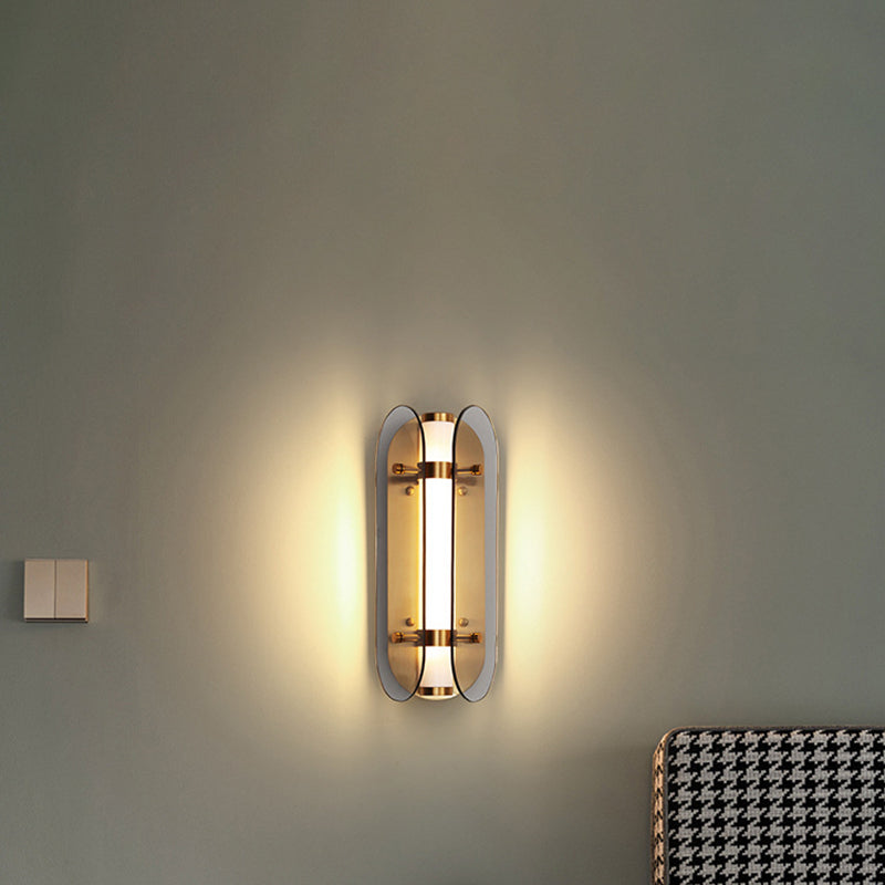 Modern LED Wall Lamp 1-Light Wall Mount Lamp with Glass Shade for Bedroom