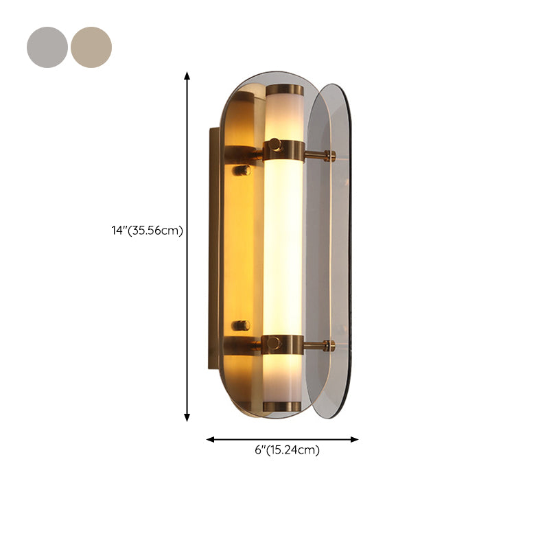 Modern LED Wall Lamp 1-Light Wall Mount Lamp with Glass Shade for Bedroom