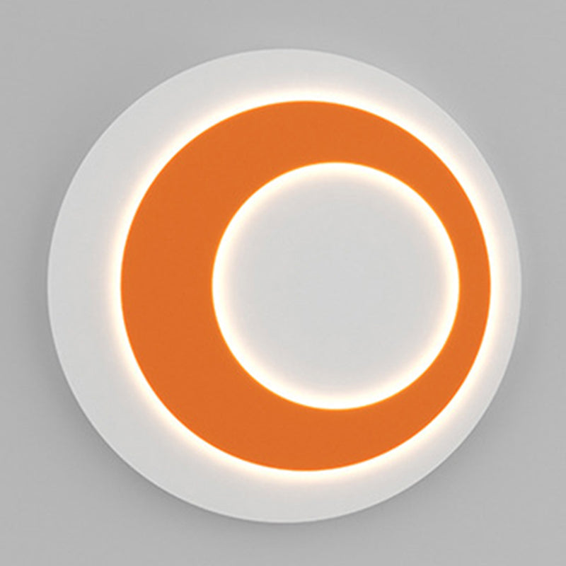 Round LED Wall Lamp 1-Light Modern Wall Mount Lamp with Acrylic Shade for Bedroom