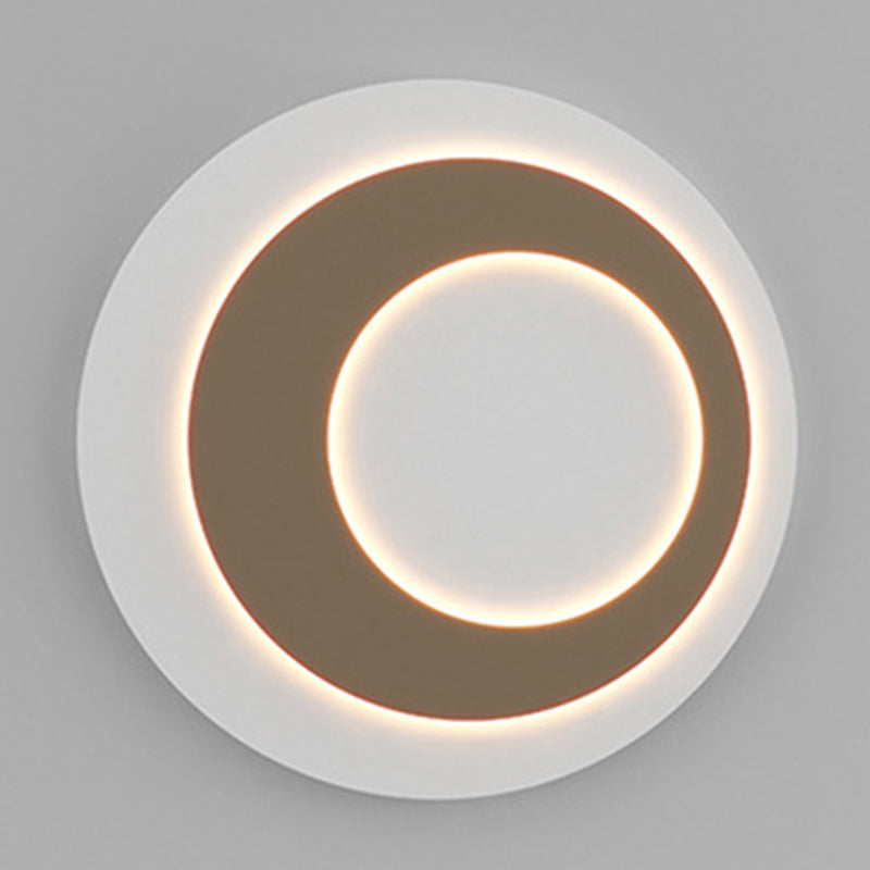 Round LED Wall Lamp 1-Light Modern Wall Mount Lamp with Acrylic Shade for Bedroom
