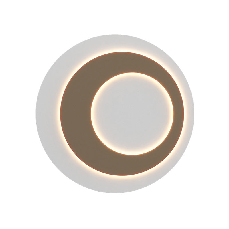 Round LED Wall Lamp 1-Light Modern Wall Mount Lamp with Acrylic Shade for Bedroom