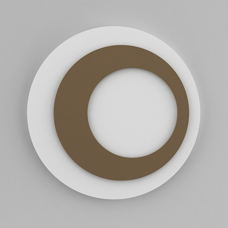 Round LED Wall Lamp 1-Light Modern Wall Mount Lamp with Acrylic Shade for Bedroom