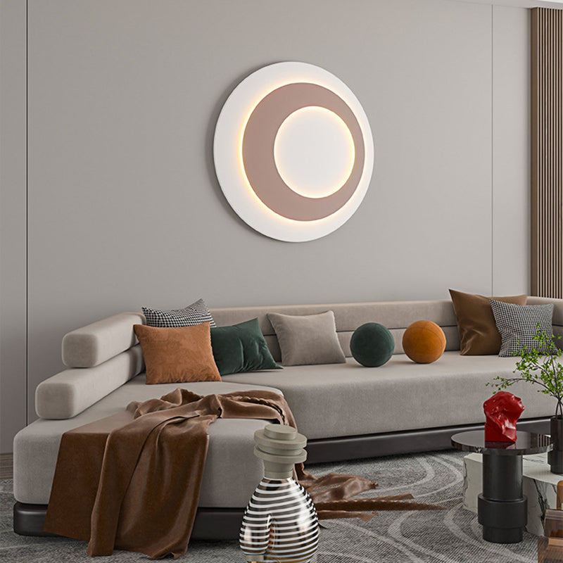 Round LED Wall Lamp 1-Light Modern Wall Mount Lamp with Acrylic Shade for Bedroom