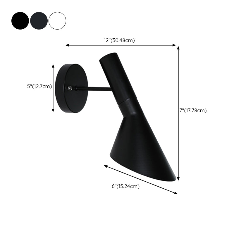 Contemporary Wall Light Black/White Metal Lighting for Living Room