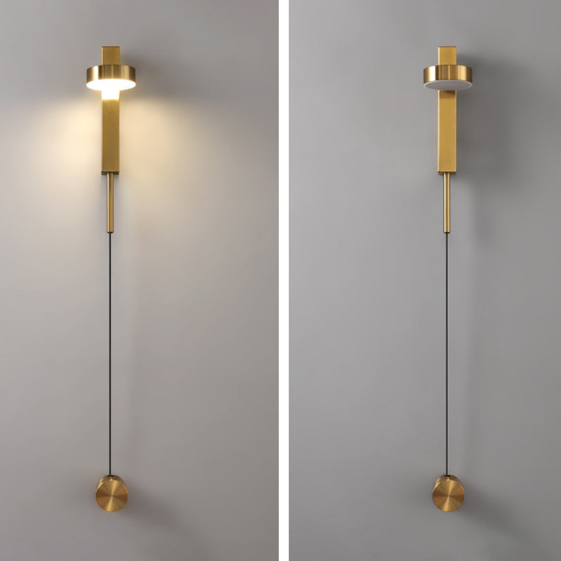 Round Shape Metal Wall Light Modern Style 1-Light Wall Light Sconce