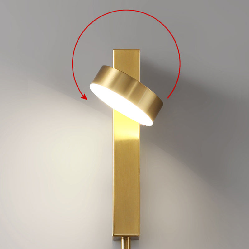 Round Shape Metal Wall Light Modern Style 1-Light Wall Light Sconce