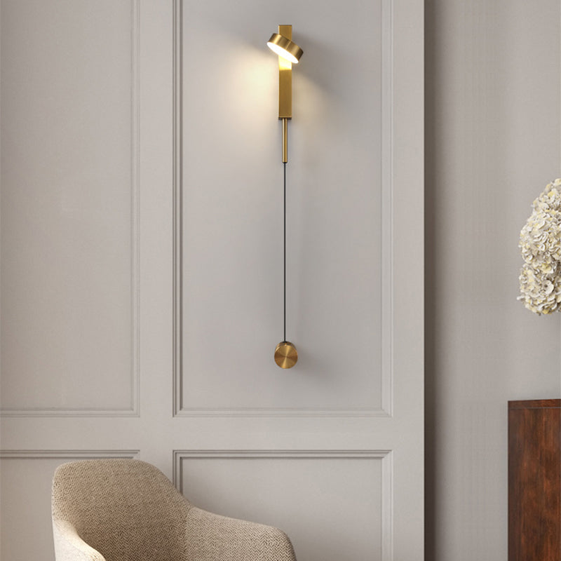 Round Shape Metal Wall Light Modern Style 1-Light Wall Light Sconce