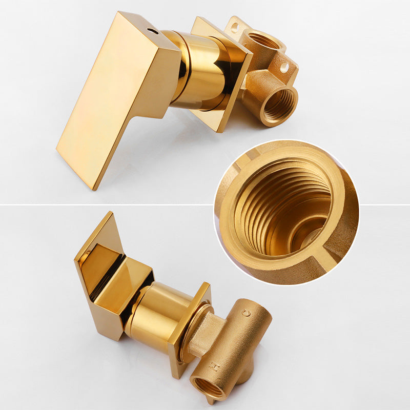 Glam Wall Mounted Bathroom Faucet Lever Handles Low Arc Solid Brass Faucet