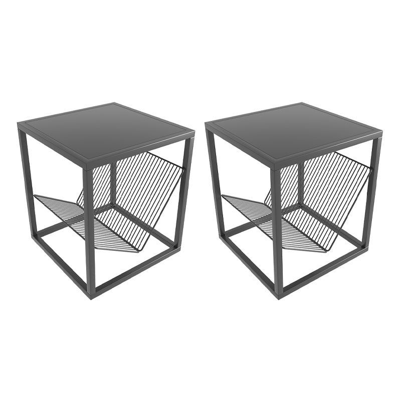 1 Shelf Glam Bedside Cabinet Metal Nightstand Open Storage Night Table ,19.7" Tall