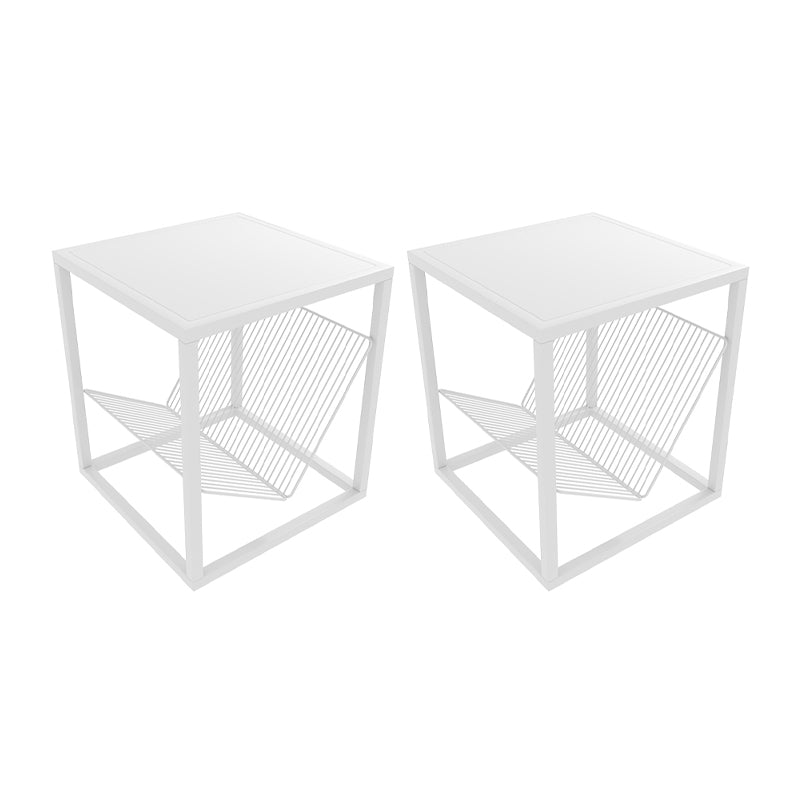 1 Shelf Glam Bedside Cabinet Metal Nightstand Open Storage Night Table ,19.7" Tall