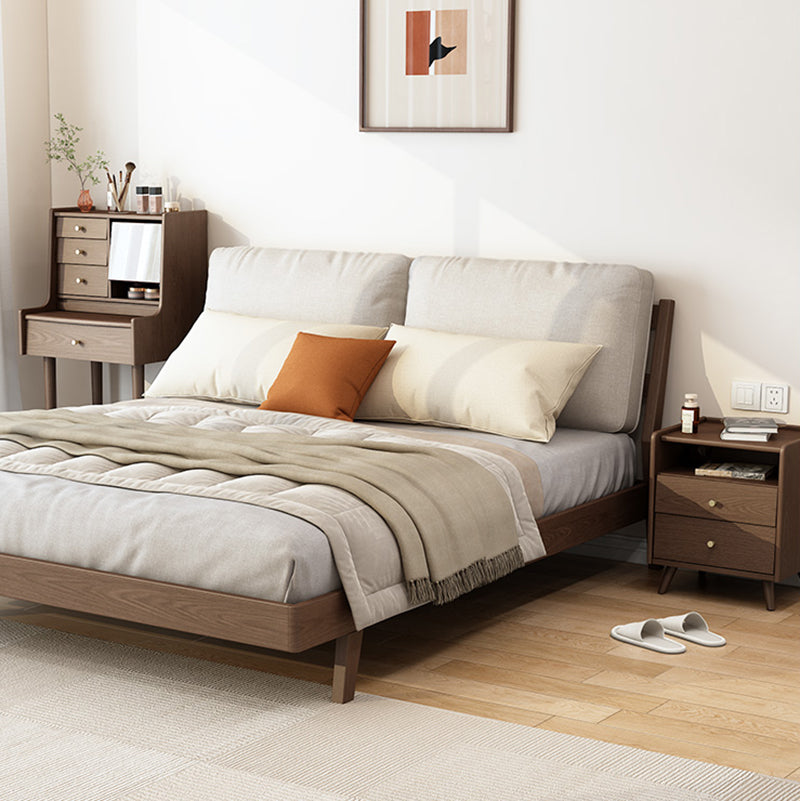 2 Drawers Night Table 1 Shelf Solid Wood Nightstand With Legs ,20.9" Tall