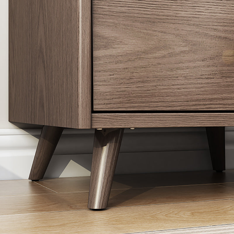 2 Drawers Night Table 1 Shelf Solid Wood Nightstand With Legs ,20.9" Tall