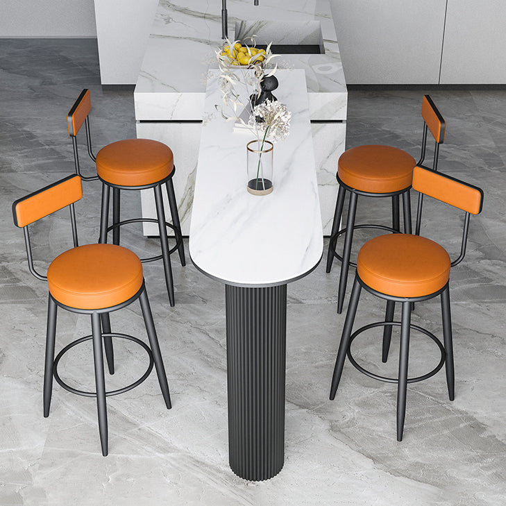1/5 Pieces Bar Stool and Table Set Industrial Oval Bar Table Set