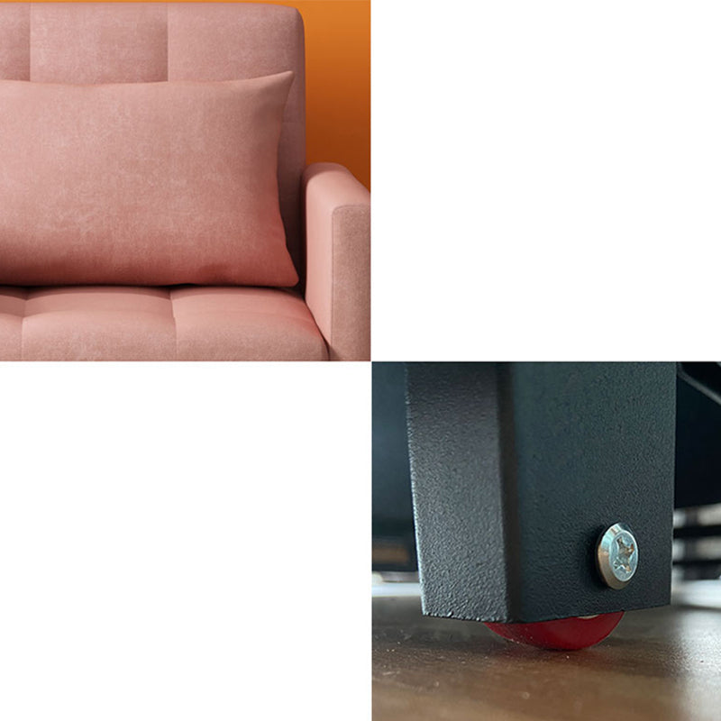 Velvet Daybed with Upholstered Contemporary Convertible Metal Bed