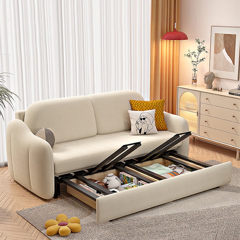 Beige Daybed Metal Frame Kids Bed with Mattress and Headboard