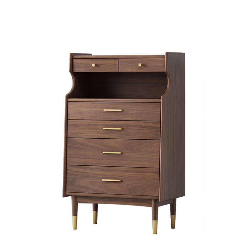 Contemporary Chest Solid Wood 6 - Drawer Rectangle Straight Legs Accent Chest