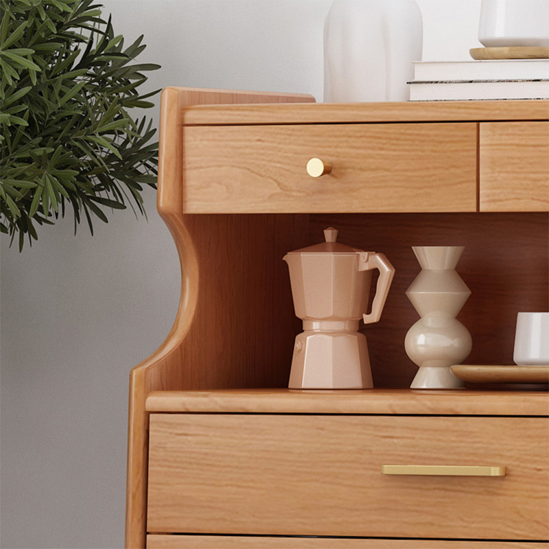 Contemporary Chest Solid Wood 6 - Drawer Rectangle Straight Legs Accent Chest