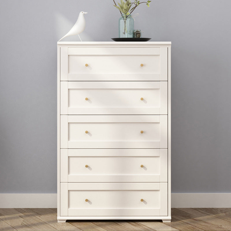 Glam Solid Wood Storage Chest Home Chest in White with Drawers