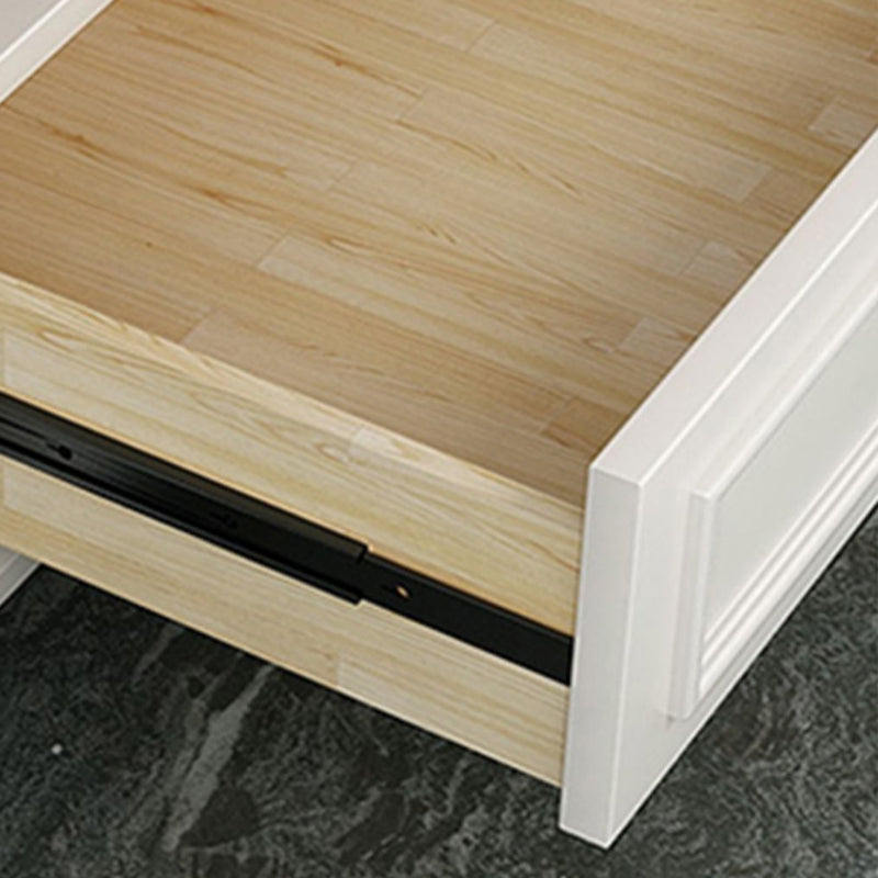 Glam Solid Wood Storage Chest Home Chest in White with Drawers