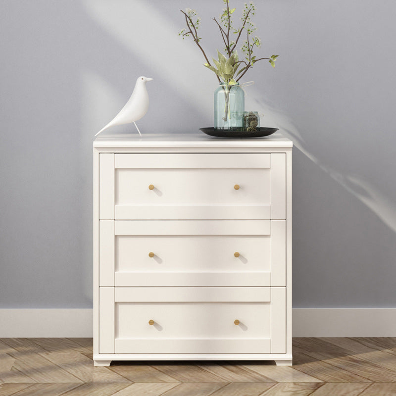 Glam Solid Wood Storage Chest Home Chest in White with Drawers
