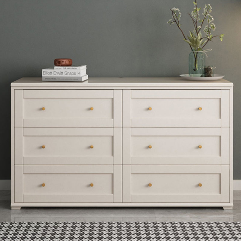 Glam Solid Wood Storage Chest Home Chest in White with Drawers