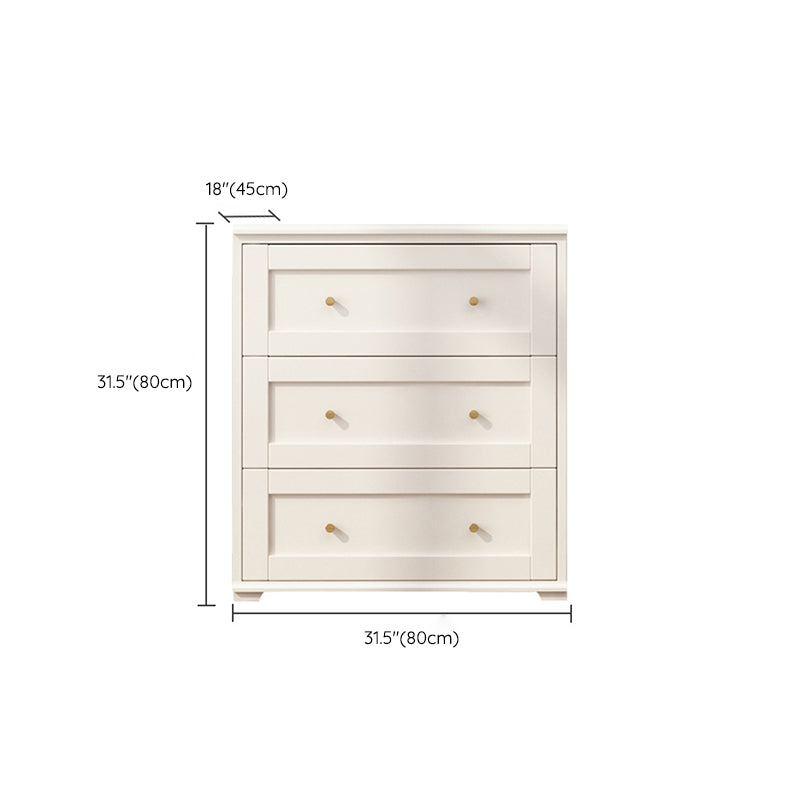 Glam Solid Wood Storage Chest Home Chest in White with Drawers